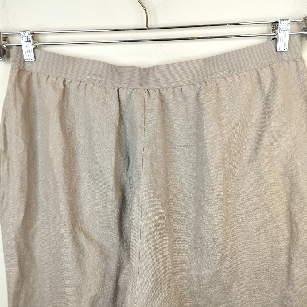 Soft Surroundings Linen Pants 1X Elastic Waist Casual Neutral Casual Tan - Picture 6 of 8